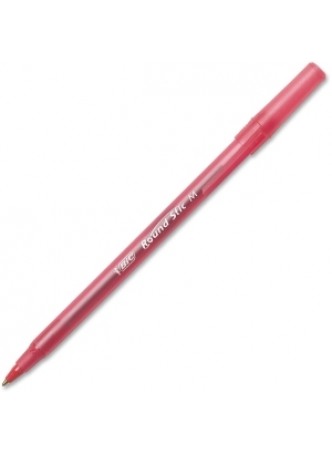 BIC GSM11-RD Round Stic Ballpoint Pen, 0.7mm, Medium point, Red ink, Dozen